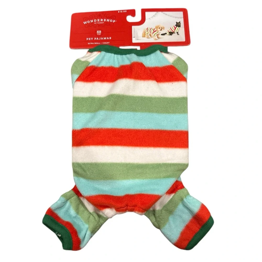 PET PAJAMAS FLEECE Wondershop Striped Dog Cat Pajama XS